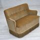 Canapé 2 places danois des années 1970, en velours de mobilier vert clair.