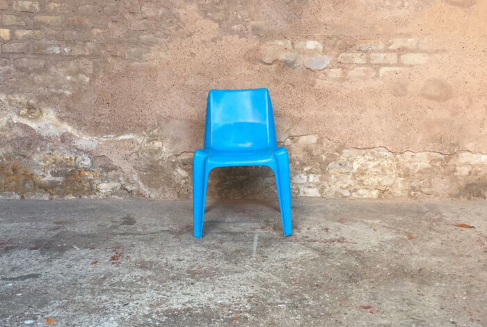 Chair blue casting by Helmut Batzner