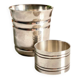 Silver-plated glass and napkin ring by UDNER