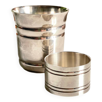 Silver-plated glass and napkin ring by UDNER