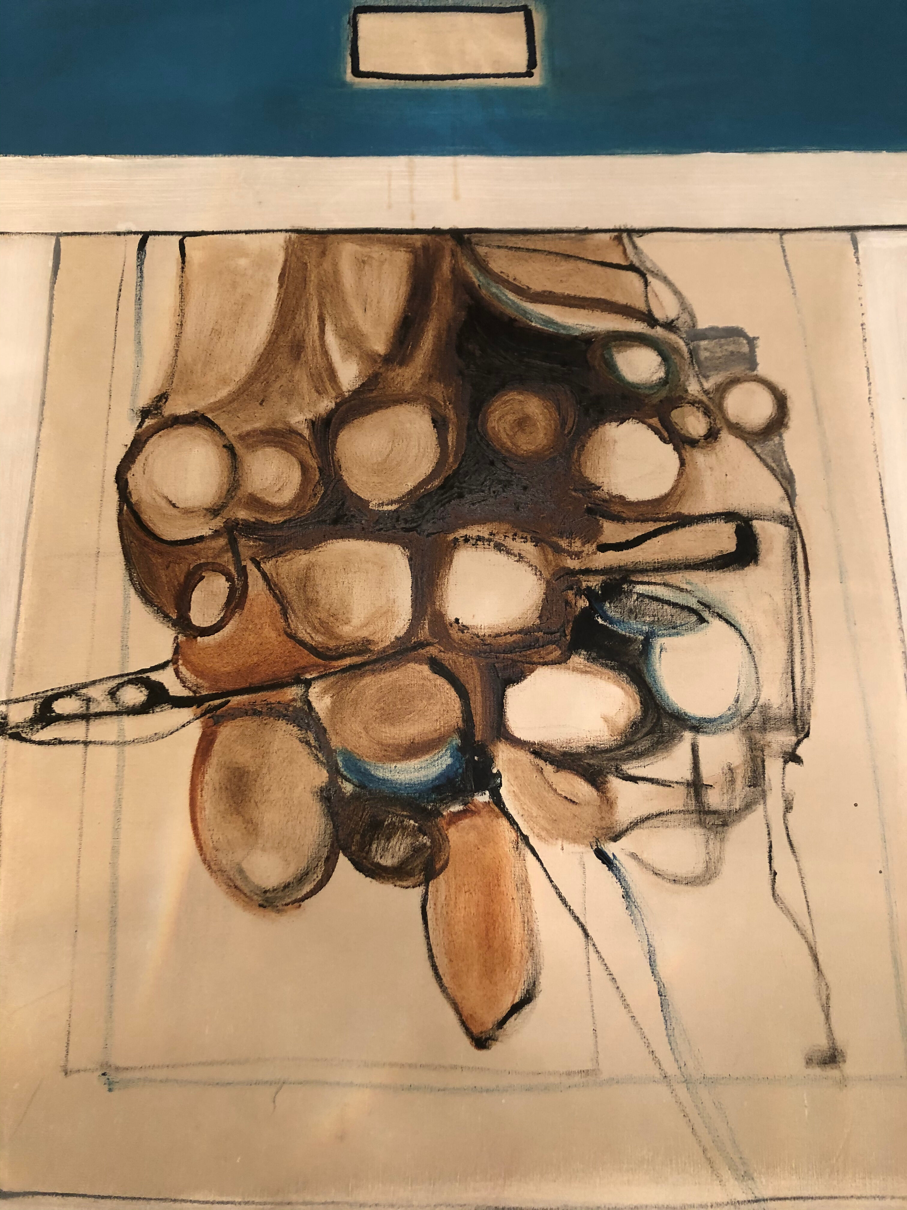 Contemporary painting framed and signed