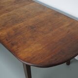 Large Oval Dutch Rustic Farmhouse Teak Dining Table