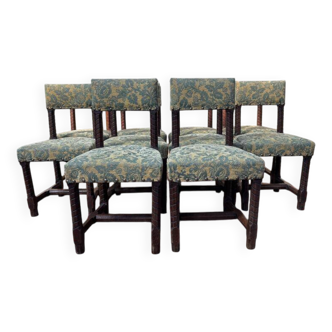 Série de 10 chaises de style Louis XIII