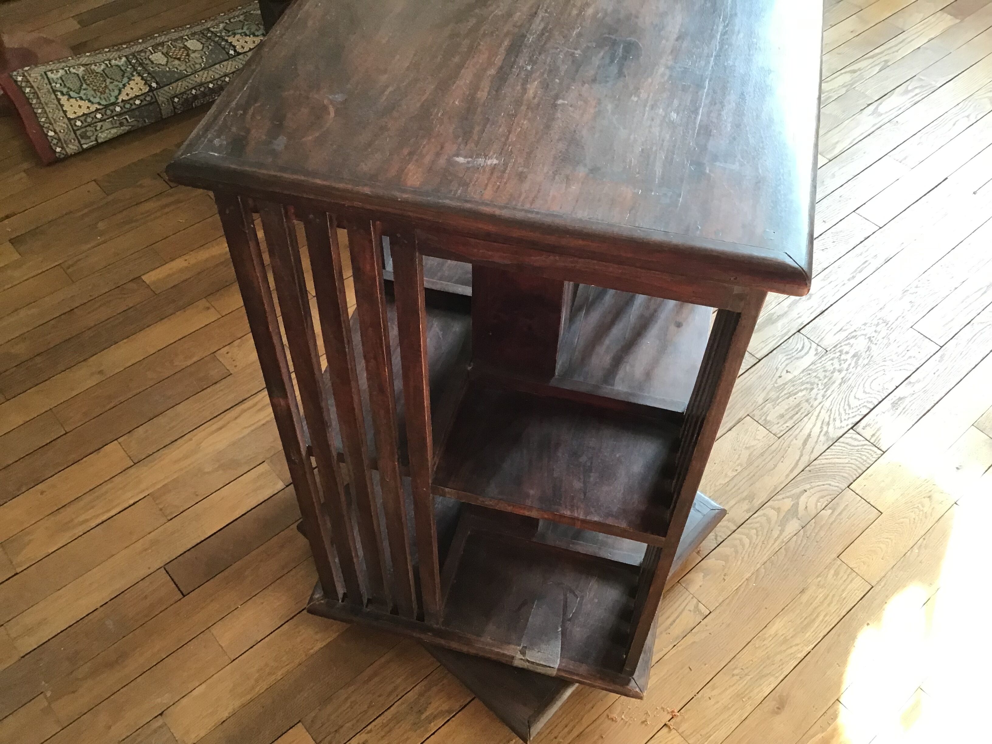 Mahogany revolving bookcase