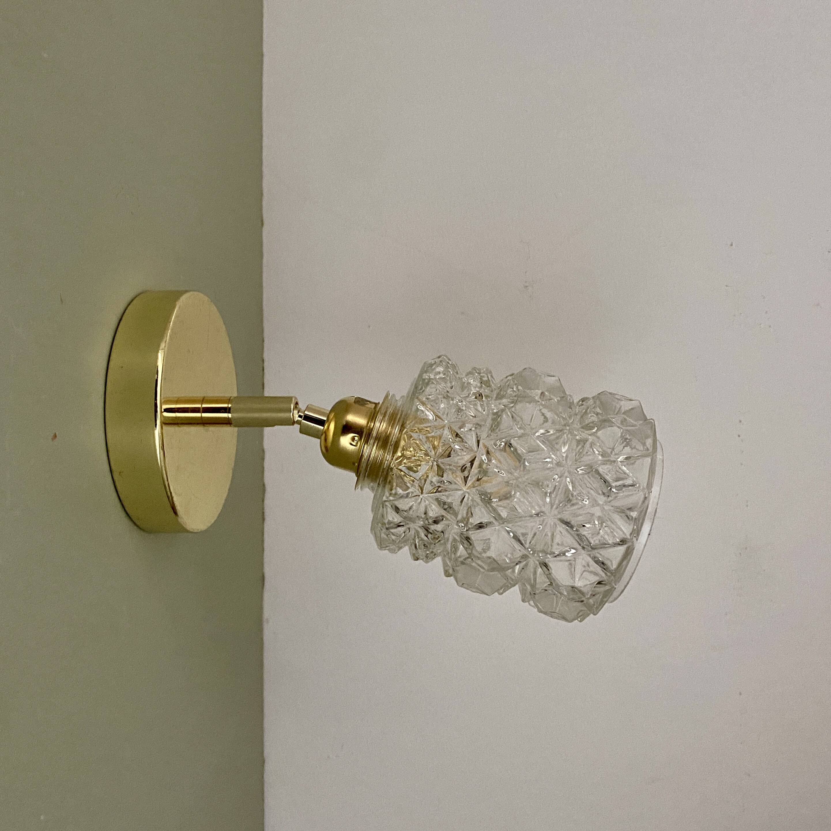 Vintage molded glass globe wall light