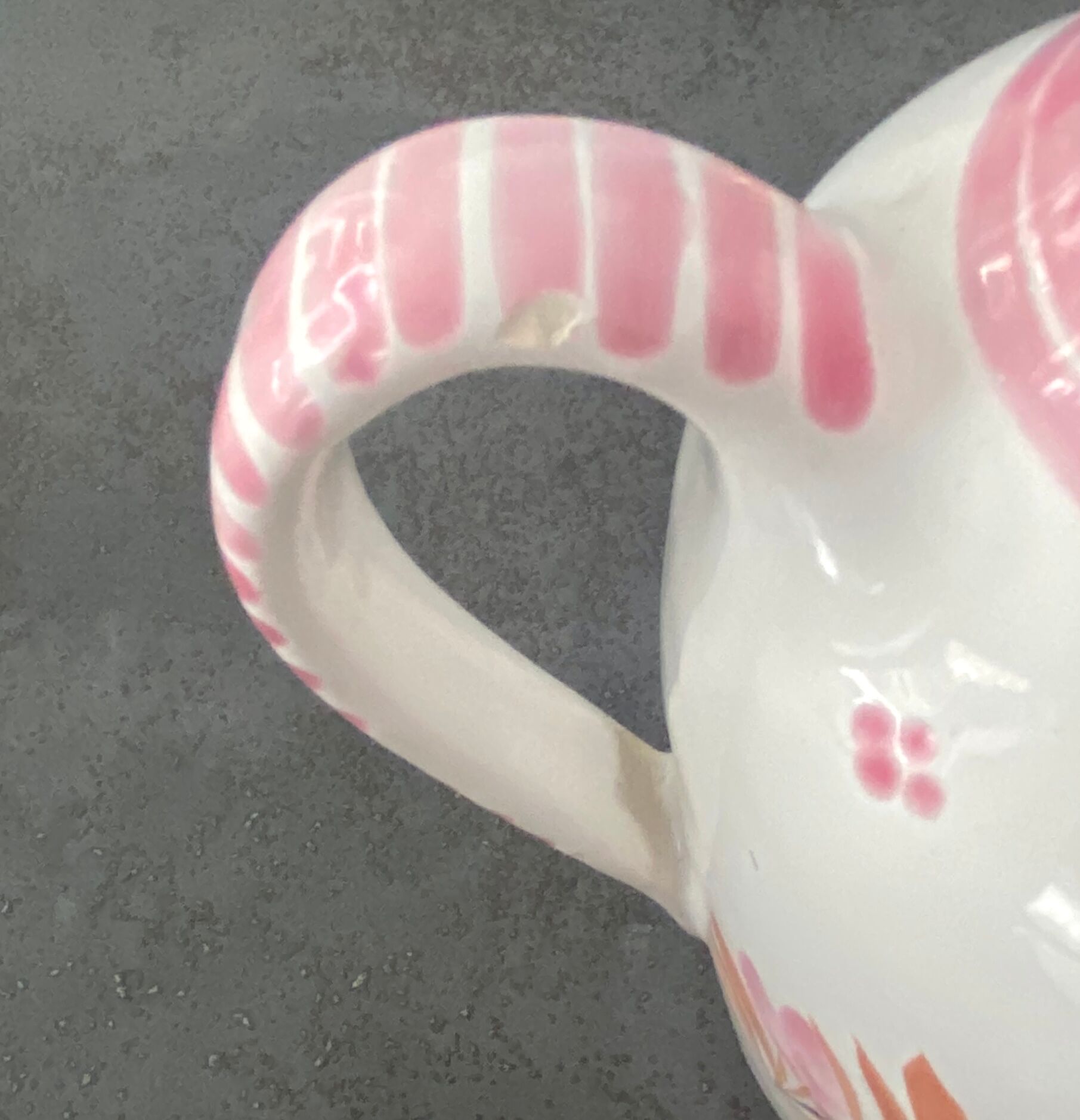 Vase "henriot - quimper", pink floral ceramic - 70s