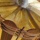 70s suspension in rattan and Scandinavian style fabrics