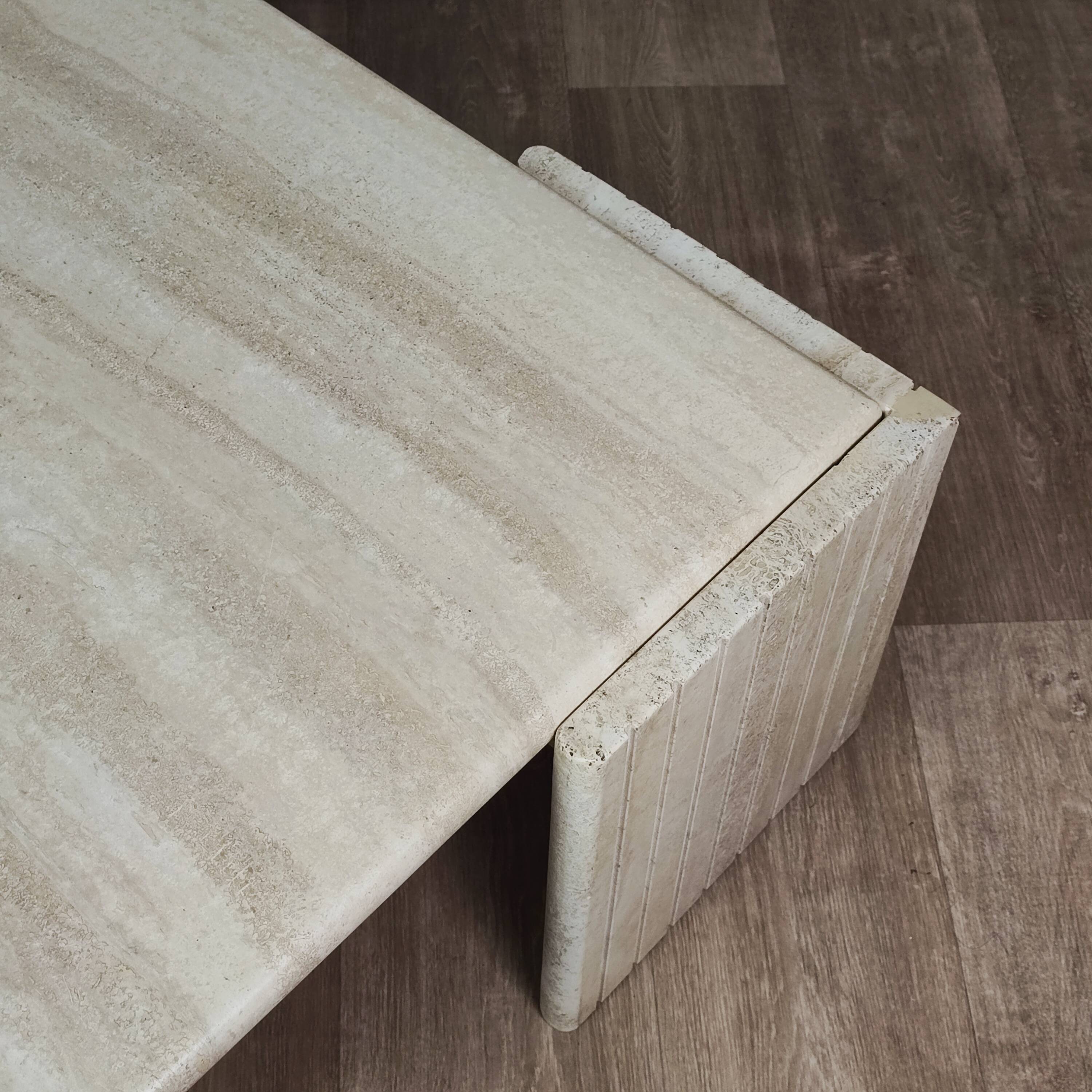 Roche Bobois 70' travertine coffee table