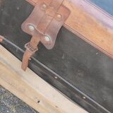 Large travel trunk with its cover