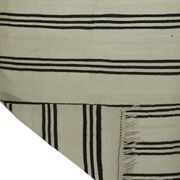 Turkish Kilim Konya Vintage 130x375 cm Beige Black Stripes