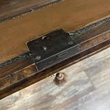 Commode scriban époque Louis XV en noyer, ronce et filets de marqueterie