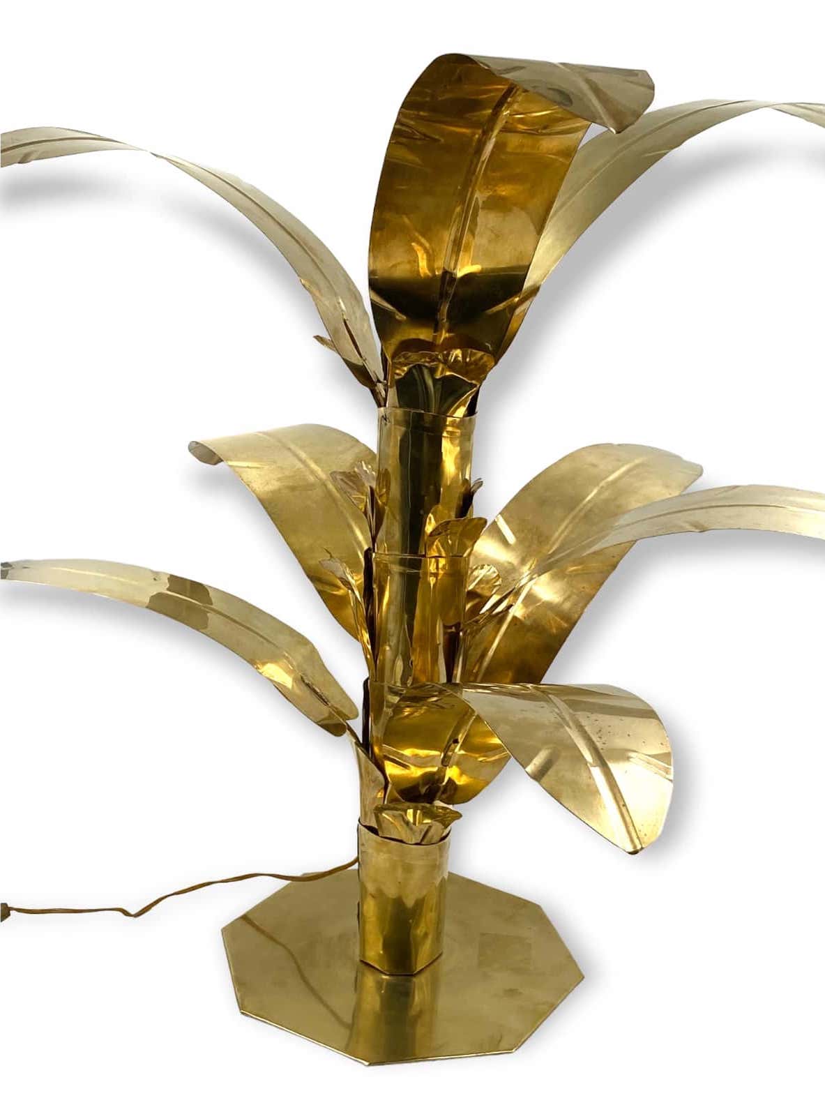 Palm tree brass floor/table lamp, Bottega Gadda Italy, 1960