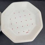 Set of 10 dinner plates and 6 Tiffany hexagonal soup plates