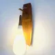 Floating Wall Lamp In Wood & Matt Opal Glass By Philips, The Netherlands, 1950S