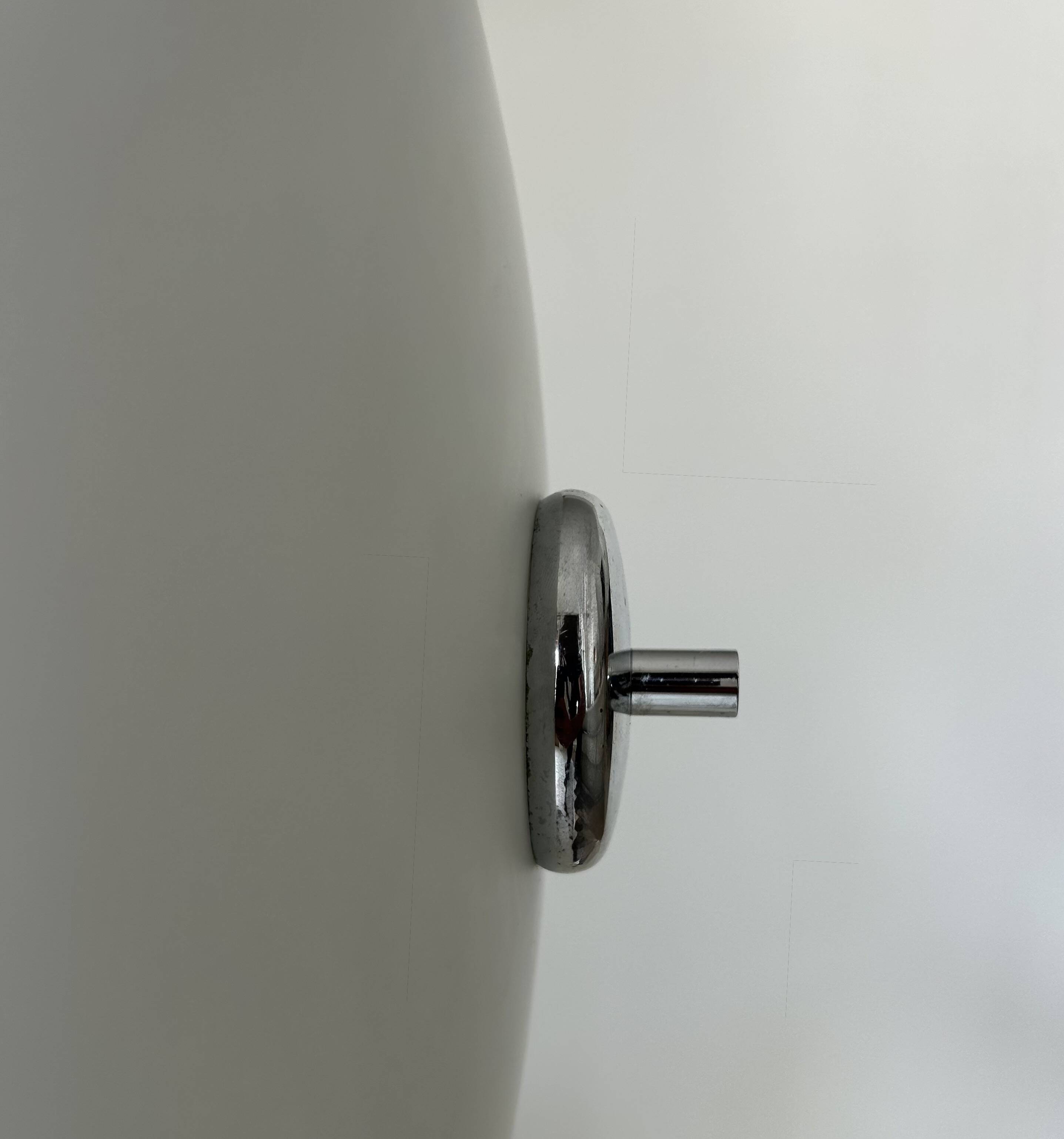 Vintage XL wall light, opaline and chrome, France 1960