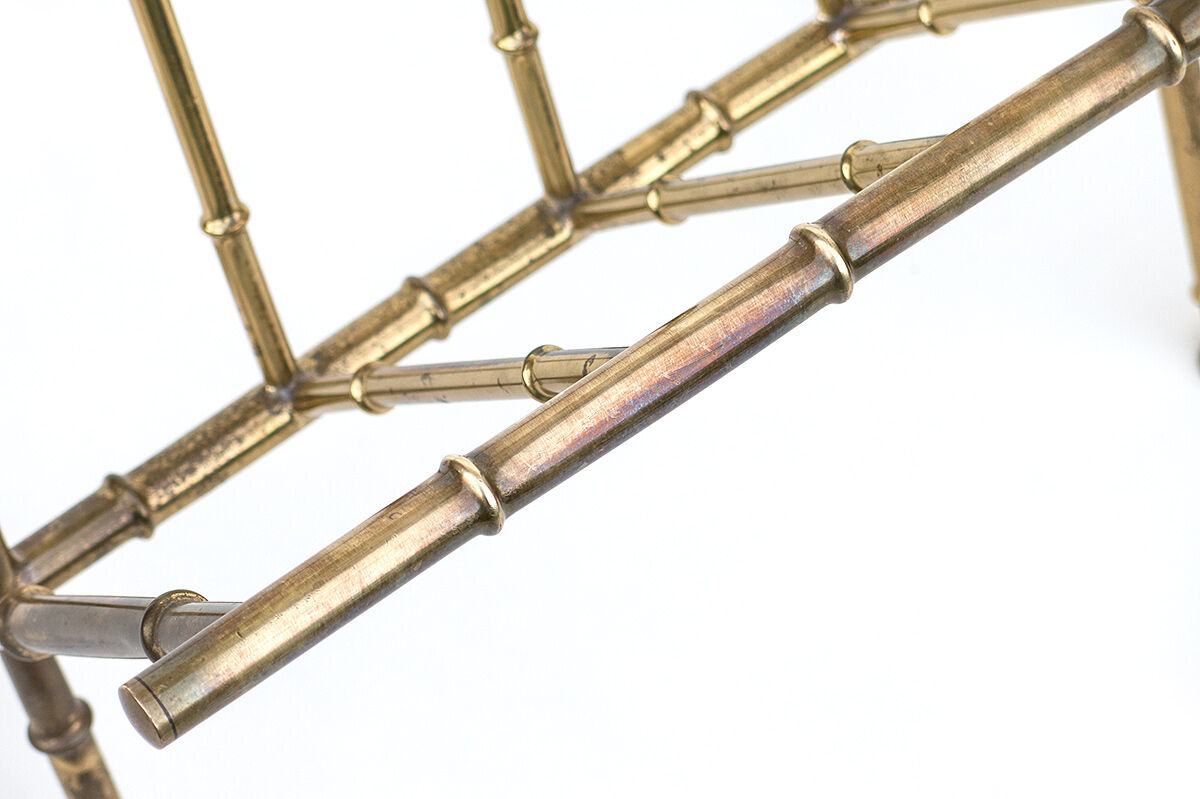 Brass Bamboo Magazine Rack ★ 50s 60s 70s Mid Century Modern Danish Design