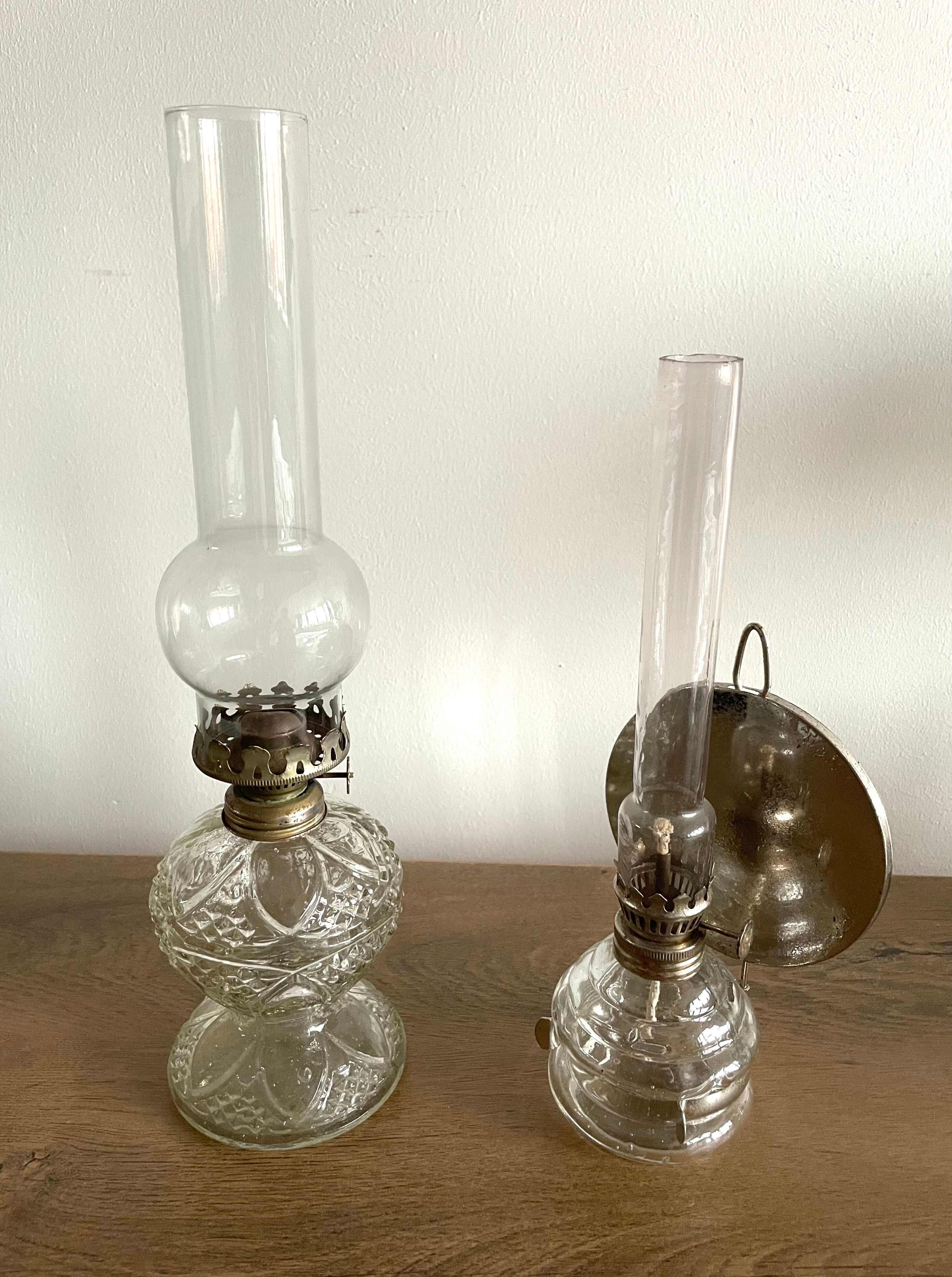 Set of 2 Hong Kong Vintage Oil Lamps