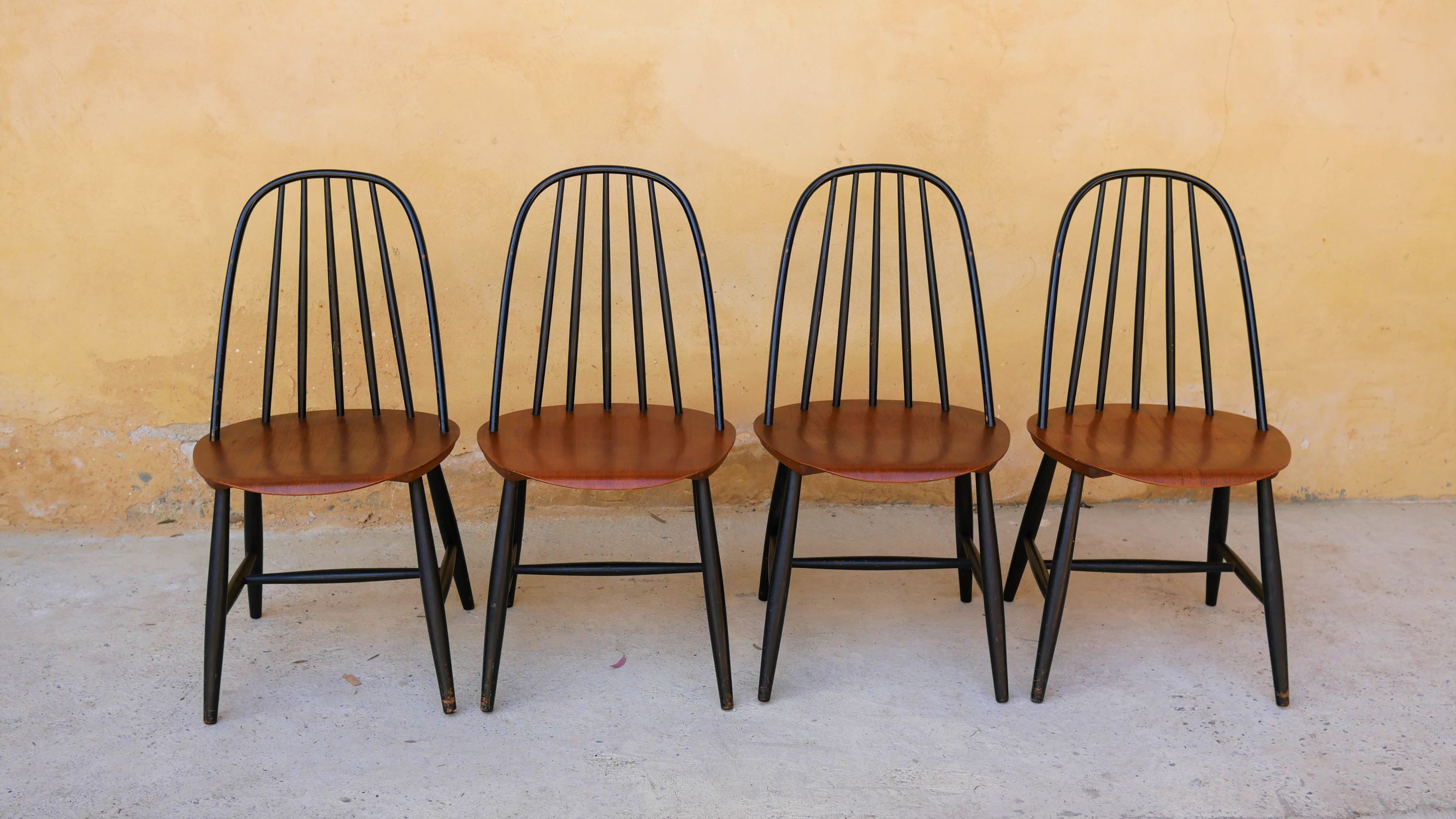 Set of 4 chairs Scandinavian by Sven Erik Fryklund for Hagafors Stolfabrik
