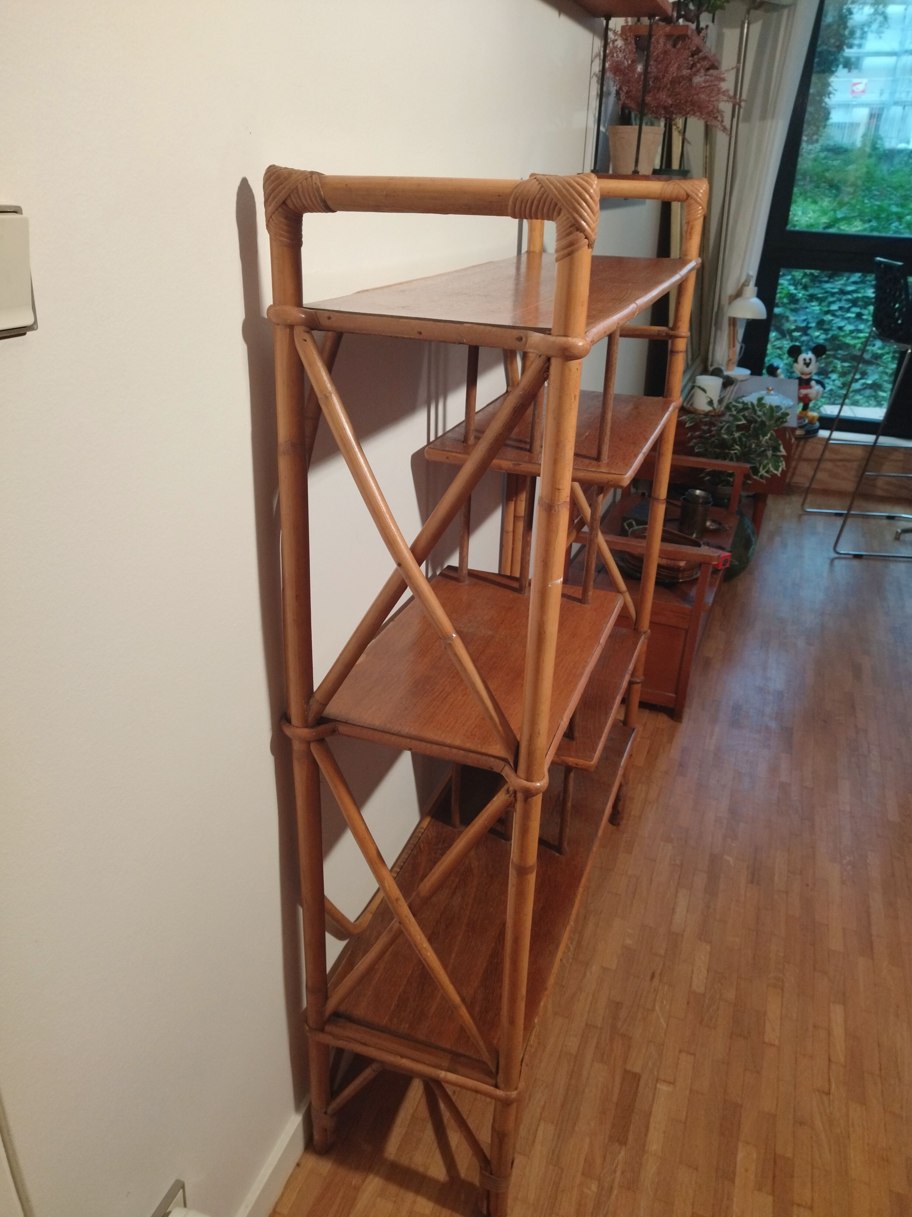 Rattan shelf, 1960s