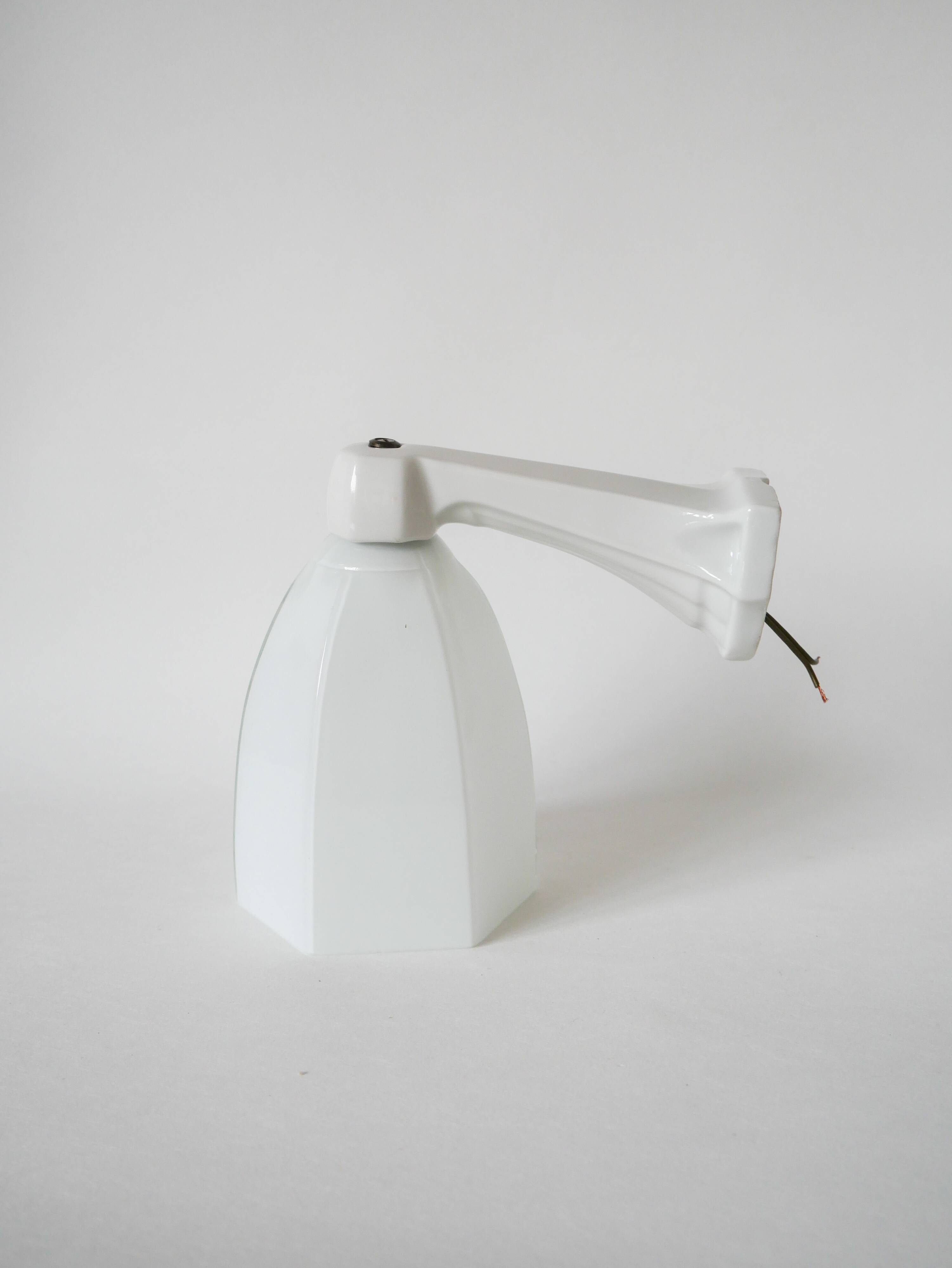 graphic art deco wall light and 20th century porcelain support