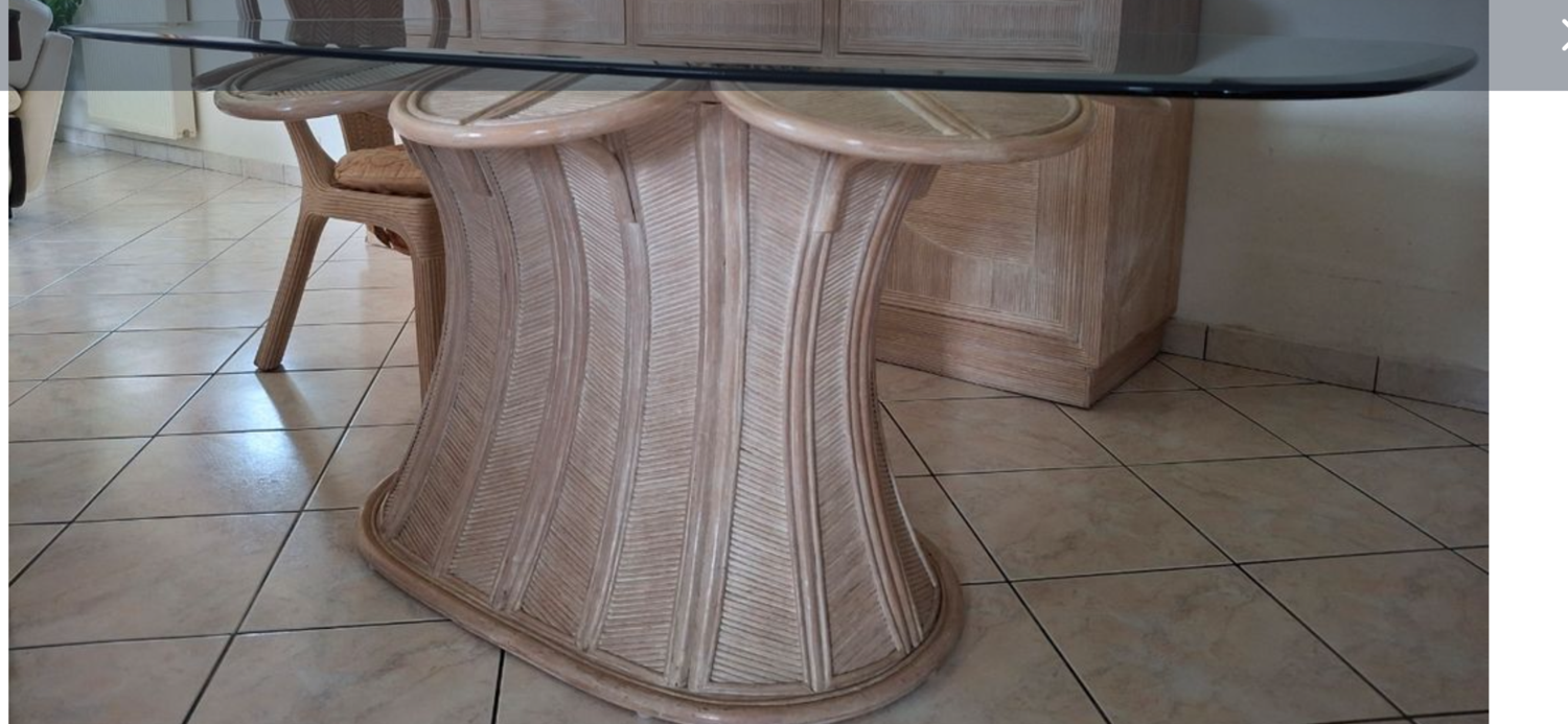 Hollywood Regency dining room rattan bamboo