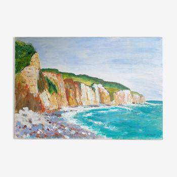 Paysage de mer sur toile