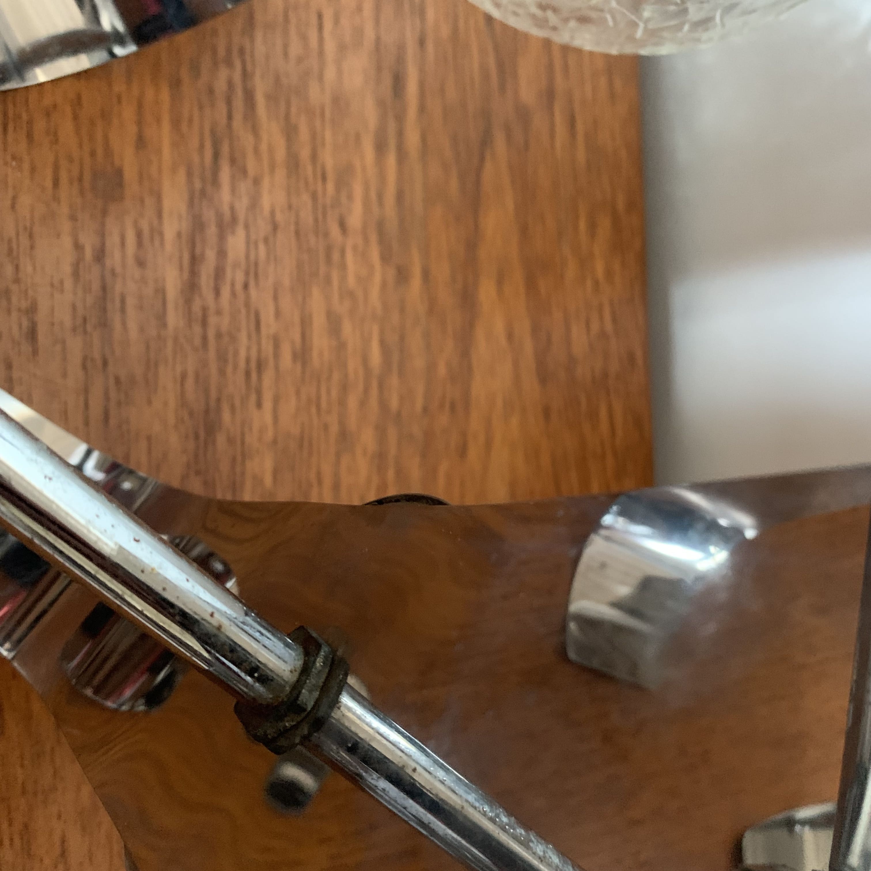 Vintage suspension 5 lights, glass and chrome