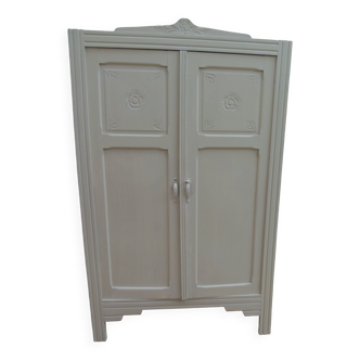 Re-enchanted Art Deco wardrobe in beige.