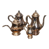 Silver metal tea and coffee set