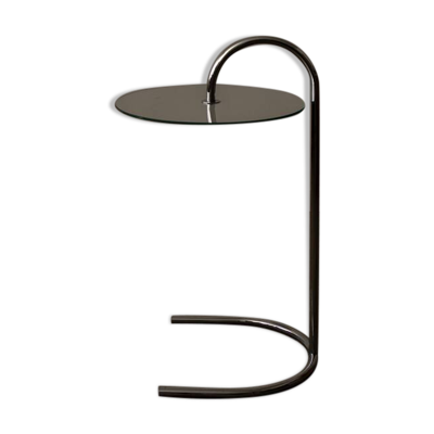 Table d'appoint vintage IKEA RY par Tord Björklund – Chrome et verre – Postmoderne
