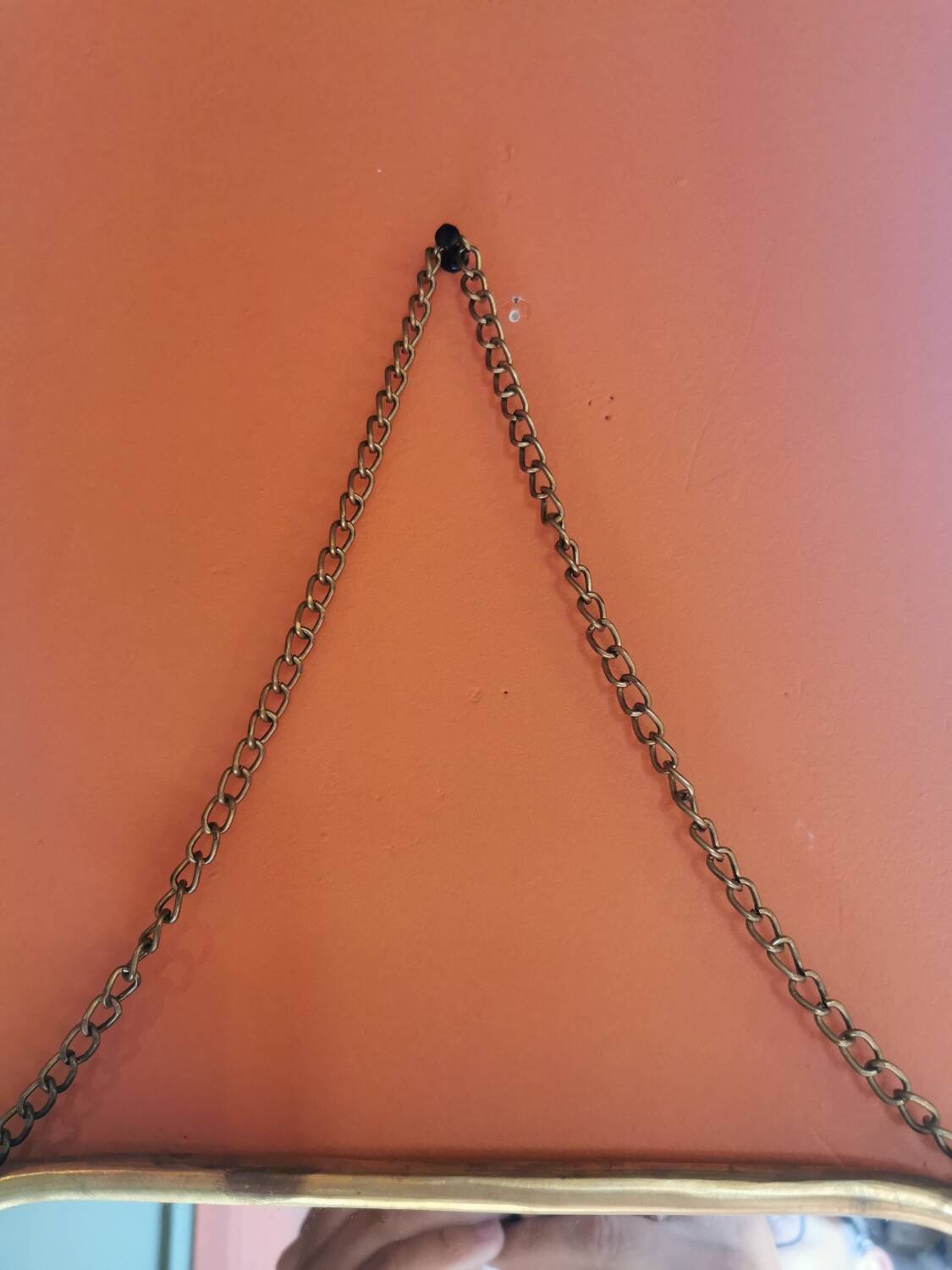 Solid brass triptych barber mirror