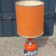 Designer lamp from the 70s in chrome metal and orange lacquered wood