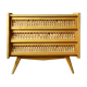 Commode vintage en bois et croisillons en rotin