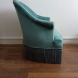 Blue velvet toad chair