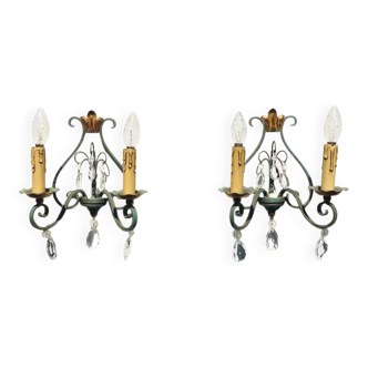 Pair of vintage neoclassical wall lights from the 50s.