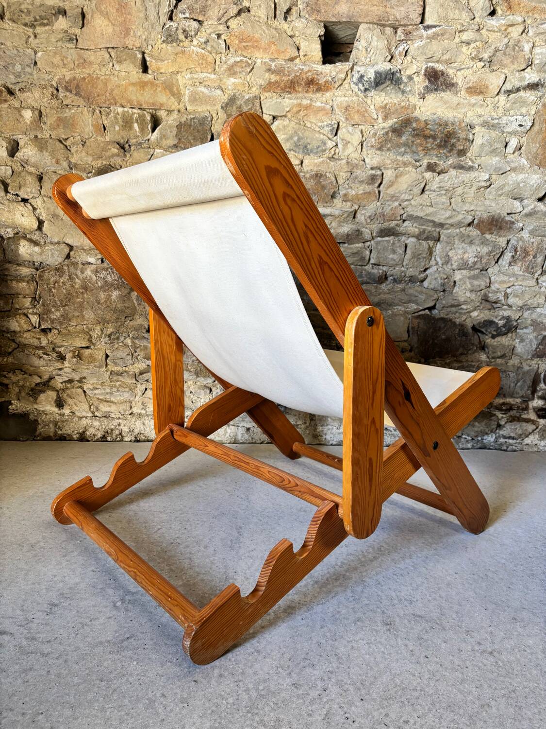 Vintage IKEA pine lounge chair from 1974