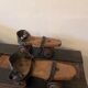 Wooden and metal roller skates
