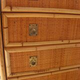 Rattan chest of drawers by Dal Vera Italy 1970