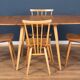 Retro Blonde Ercol Model 383 Dining Table & Four Stick Back Kitchen Dining Chairs