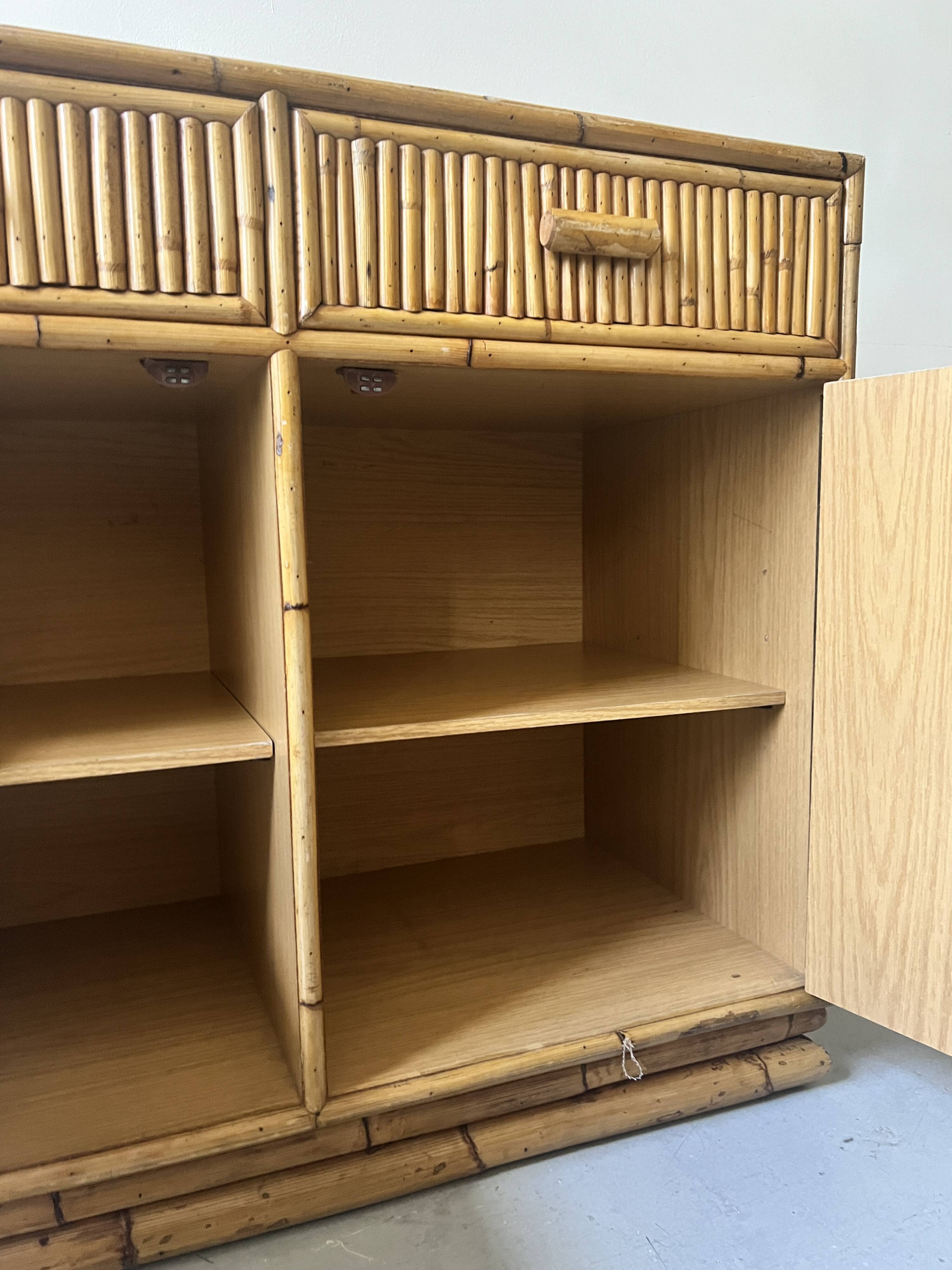 Vintage bamboo sideboard, Italy 1970