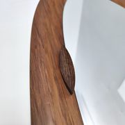 Vintage Postmodern Oval Wall Mirror with a Wooden Frame, Italy