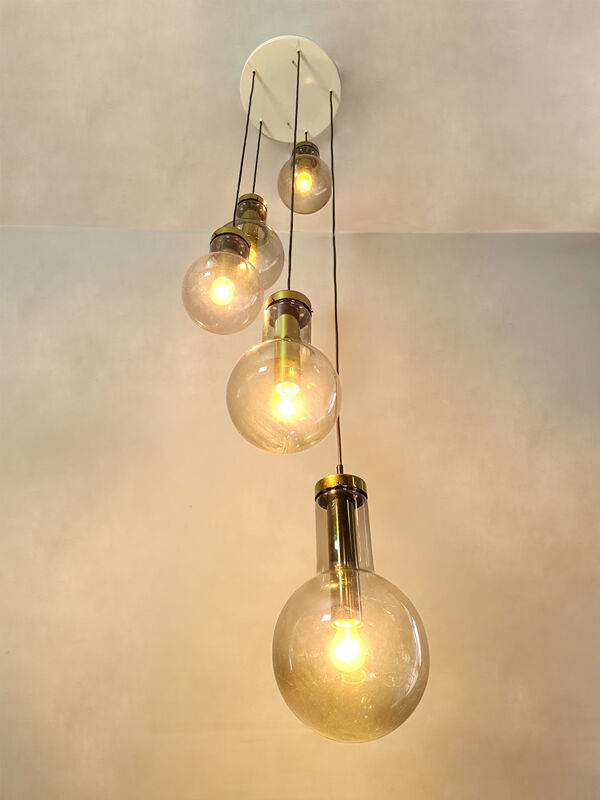 Plafonnier en cascade vintage au design néerlandais 'Maxi Globe'