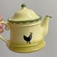 Zeller rooster and hen teapot, coffee pot, vintage ceramic tableware