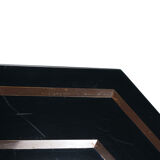 Jean-Claude Mahey lacquer and brass mirror, circa 1970