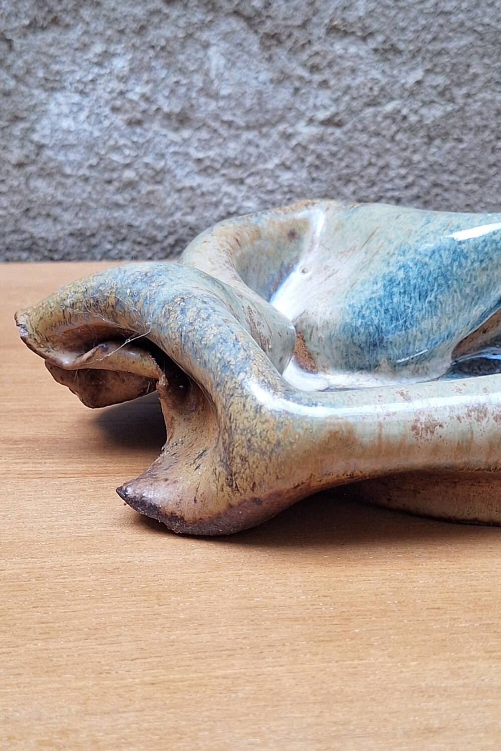 Free-form ceramic trinket tray by Alain and Nadia Pinel