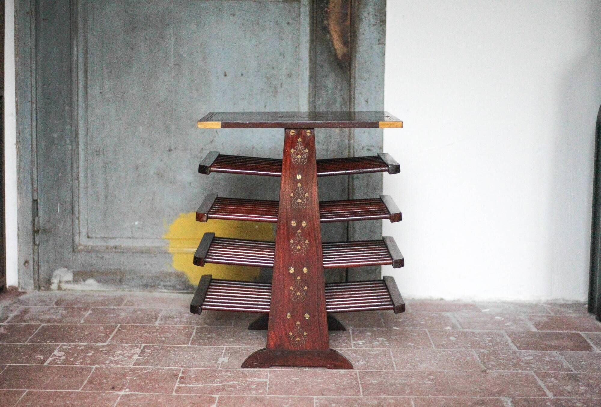 Vintage magazine rack, tiered magazine rack, record rack, living room ...
