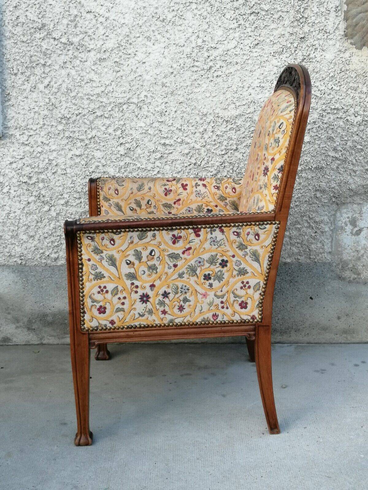 Art Nouveau living room: 4 armchairs + Jugendstil sofa 1900 chair