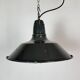Industrial French Black Enamel Factory Pendant Lamp, 1960s