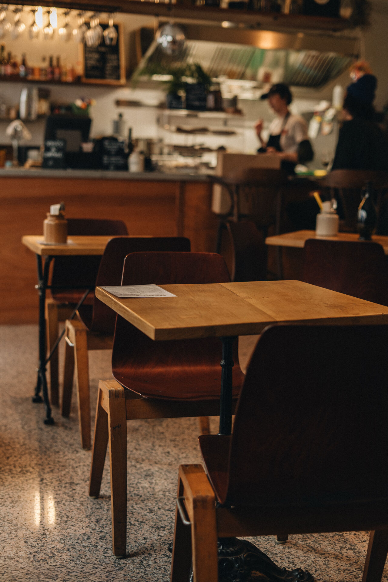 Several Magnificent 1960s wooden bistro chairs.