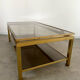 Table basse en laiton et verre fumé design Guy Lefèvre pour la maison Jansen Année 70/80 vintage